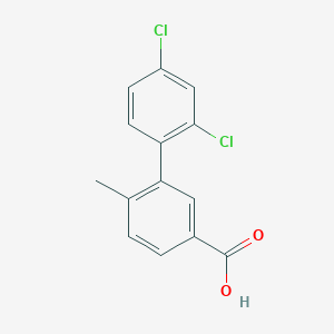 molecular formula C14H10Cl2O2 B7936233 3-(2,4-Dichlorophenyl)-4-methylbenzoic acid 