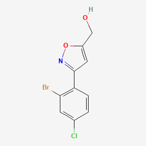molecular formula C10H7BrClNO2 B7936247 [3-(2-Bromo-4-chlorophenyl)-1,2-oxazol-5-yl]methanol 