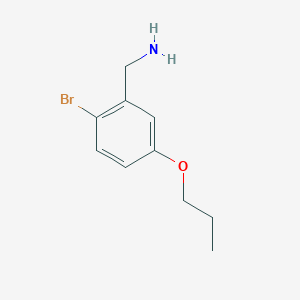 molecular formula C10H14BrNO B7936268 (2-Bromo-5-propoxyphenyl)methanamine 