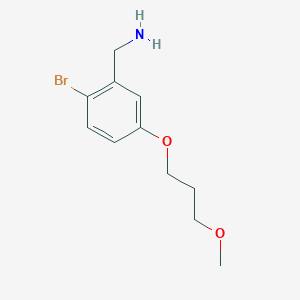 molecular formula C11H16BrNO2 B7936274 [2-Bromo-5-(3-methoxypropoxy)phenyl]methanamine 