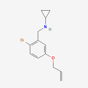 molecular formula C13H16BrNO B7936292 N-{[2-bromo-5-(prop-2-en-1-yloxy)phenyl]methyl}cyclopropanamine 
