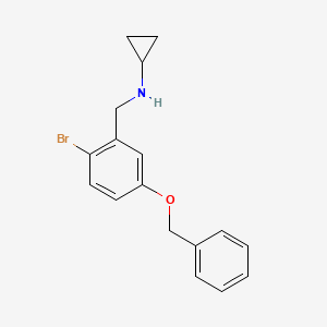 molecular formula C17H18BrNO B7936295 N-{[5-(benzyloxy)-2-bromophenyl]methyl}cyclopropanamine 