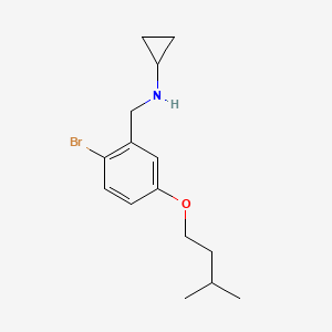 molecular formula C15H22BrNO B7936299 N-{[2-bromo-5-(3-methylbutoxy)phenyl]methyl}cyclopropanamine 
