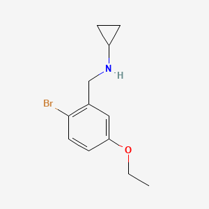 molecular formula C12H16BrNO B7936311 N-[(2-bromo-5-ethoxyphenyl)methyl]cyclopropanamine 