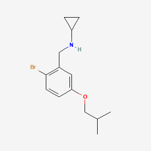 molecular formula C14H20BrNO B7936327 N-{[2-bromo-5-(2-methylpropoxy)phenyl]methyl}cyclopropanamine 