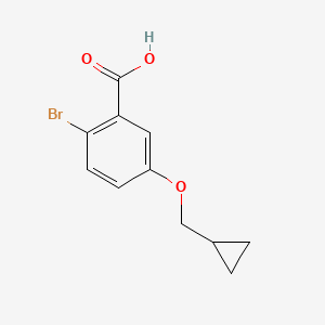 molecular formula C11H11BrO3 B7936336 2-Bromo-5-(cyclopropylmethoxy)benzoic acid 