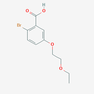molecular formula C11H13BrO4 B7936349 2-Bromo-5-(2-ethoxyethoxy)benzoic acid 