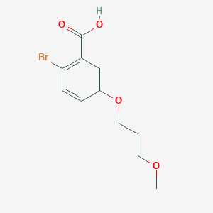 molecular formula C11H13BrO4 B7936374 2-Bromo-5-(3-methoxypropoxy)benzoic acid 