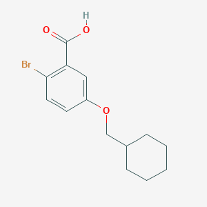 molecular formula C14H17BrO3 B7936377 2-Bromo-5-(cyclohexylmethoxy)benzoic acid 