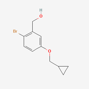 molecular formula C11H13BrO2 B7936393 (2-Bromo-5-(cyclopropylmethoxy)phenyl)methanol 