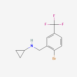 molecular formula C11H11BrF3N B7936449 N-(2-Bromo-5-(trifluoromethyl)benzyl)cyclopropanamine 