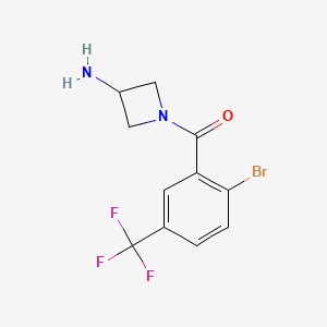 molecular formula C11H10BrF3N2O B7936461 1-[2-Bromo-5-(trifluoromethyl)benzoyl]azetidin-3-amine 