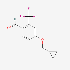 molecular formula C12H11F3O2 B7936484 4-(Cyclopropylmethoxy)-2-(trifluoromethyl)benzaldehyde 