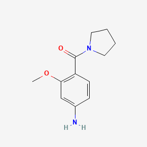 molecular formula C12H16N2O2 B7936533 3-Methoxy-4-(pyrrolidine-1-carbonyl)aniline 