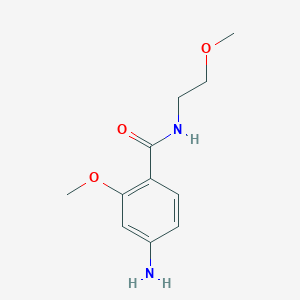 molecular formula C11H16N2O3 B7936554 4-Amino-2-methoxy-N-(2-methoxyethyl)benzamide 