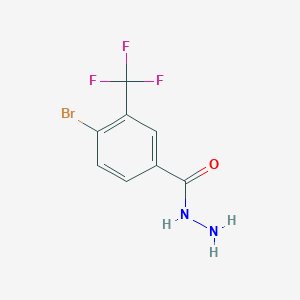 molecular formula C8H6BrF3N2O B7936570 4-Bromo-3-trifluoromethyl-benzoic acid hydrazide 
