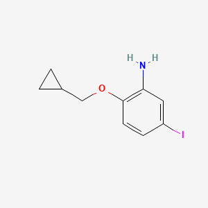 molecular formula C10H12INO B7936649 2-(Cyclopropylmethoxy)-5-iodoaniline 