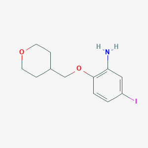 molecular formula C12H16INO2 B7936666 5-Iodo-2-[(oxan-4-yl)methoxy]aniline 