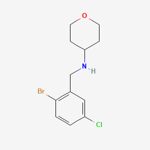 N-[(2-bromo-5-chlorophenyl)methyl]oxan-4-amine
