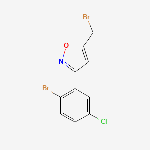 3-(2-Bromo-5-chlorophenyl)-5-(bromomethyl)-1,2-oxazole