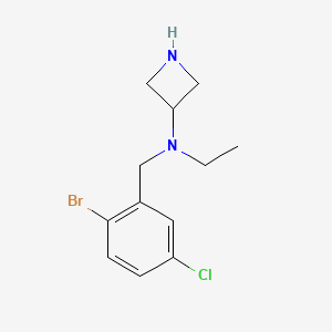 molecular formula C12H16BrClN2 B7936821 N-[(2-bromo-5-chlorophenyl)methyl]-N-ethylazetidin-3-amine 