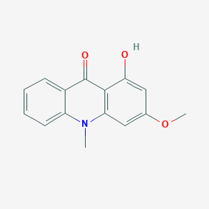 molecular formula C15H13NO3 B079369 1-羟基-3-甲氧基-10-甲基吖啶酮 CAS No. 13161-83-6