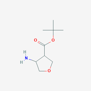 molecular formula C9H17NO3 B7936911 Tert-butyl 4-aminooxolane-3-carboxylate 