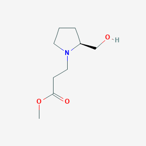 molecular formula C9H17NO3 B7936917 (S)-Methyl3-(2-(hydroxymethyl)pyrrolidin-1-yl)propanoate 