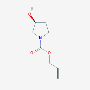 molecular formula C8H13NO3 B7936948 1-Pyrrolidinecarboxylic acid, 3-hydroxy-, 2-propen-1-yl ester, (3S)- CAS No. 135920-64-8