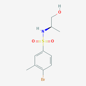 molecular formula C10H14BrNO3S B7936977 (R)-4-Bromo-N-(1-hydroxypropan-2-yl)-3-methylbenzenesulfonamide 