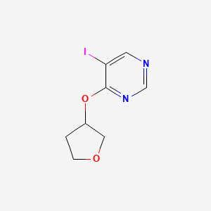 molecular formula C8H9IN2O2 B7937000 5-Iodo-4-(oxolan-3-yloxy)pyrimidine 