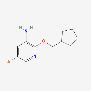 molecular formula C11H15BrN2O B7937002 5-Bromo-2-(cyclopentylmethoxy)pyridin-3-amine 