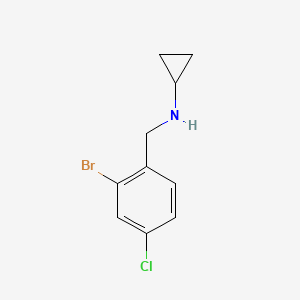 molecular formula C10H11BrClN B7937085 N-[(2-bromo-4-chlorophenyl)methyl]cyclopropanamine 