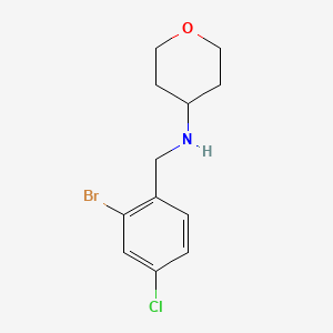 N-[(2-Bromo-4-chlorophenyl)methyl]oxan-4-amine