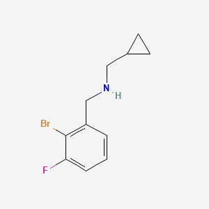 molecular formula C11H13BrFN B7937147 [(2-Bromo-3-fluorophenyl)methyl](cyclopropylmethyl)amine 