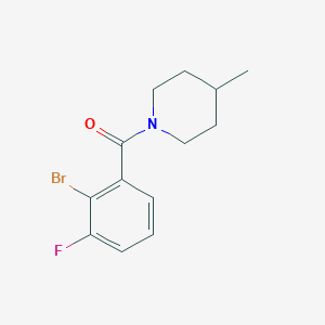 molecular formula C13H15BrFNO B7937217 1-(2-Bromo-3-fluorobenzoyl)-4-methylpiperidine 