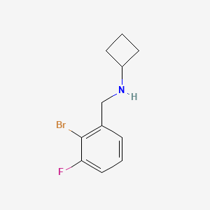 N-[(2-bromo-3-fluorophenyl)methyl]cyclobutanamine