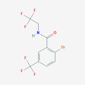 molecular formula C10H6BrF6NO B7937291 2-Bromo-N-(2,2,2-trifluoroethyl)-5-(trifluoromethyl)benzamide 