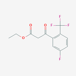 molecular formula C12H10F4O3 B7937301 Ethyl 3-(5-fluoro-2-(trifluoromethyl)phenyl)-3-oxopropanoate 