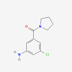 molecular formula C11H13ClN2O B7937306 3-Chloro-5-(pyrrolidine-1-carbonyl)aniline 