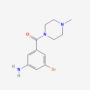 molecular formula C12H16BrN3O B7937335 (3-Amino-5-bromophenyl)(4-methylpiperazin-1-yl)methanone 