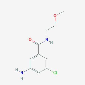 molecular formula C10H13ClN2O2 B7937340 3-Amino-5-chloro-N-(2-methoxyethyl)-benzamide 