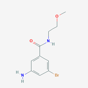 molecular formula C10H13BrN2O2 B7937351 3-Amino-5-bromo-N-(2-methoxyethyl)benzamide 