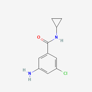 molecular formula C10H11ClN2O B7937352 3-氨基-5-氯代-N-环丙基苯甲酰胺 