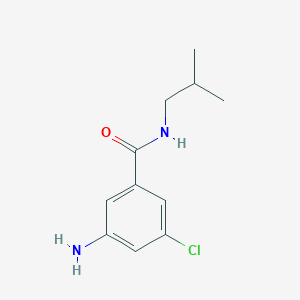 molecular formula C11H15ClN2O B7937353 3-Amino-5-chloro-N-(2-methylpropyl)benzamide 