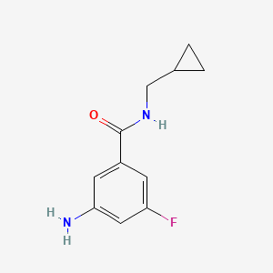 molecular formula C11H13FN2O B7937374 3-Amino-N-(cyclopropylmethyl)-5-fluorobenzamide 