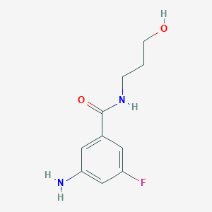 molecular formula C10H13FN2O2 B7937387 3-Amino-5-fluoro-N-(3-hydroxypropyl)benzamide 