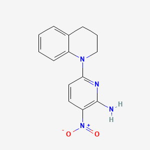 molecular formula C14H14N4O2 B7937528 6-(3,4-dihydroquinolin-1(2H)-yl)-3-nitropyridin-2-amine 
