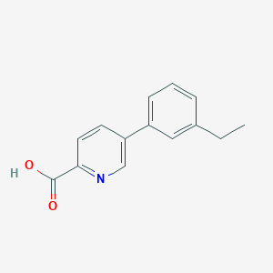 molecular formula C14H13NO2 B7937542 5-(3-Ethylphenyl)pyridine-2-carboxylic acid 