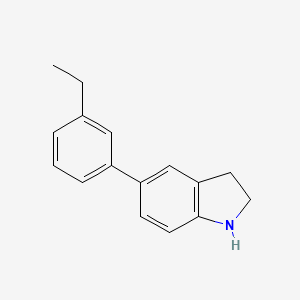molecular formula C16H17N B7937553 5-(3-Ethylphenyl)-2,3-dihydro-1H-indole 